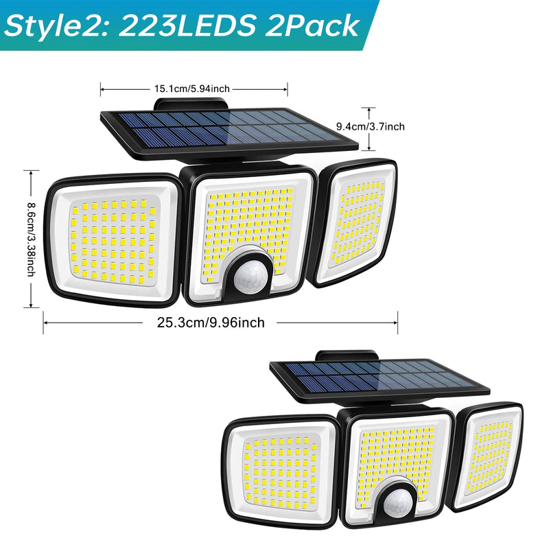 Refletor Led Solar Com 3 Cabeças 800W - EcoLight