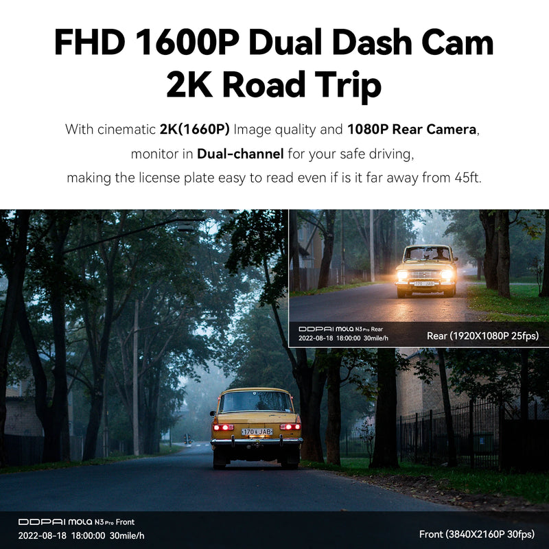 🚗 Câmera Veicular DDPAI Mola N3 Pro – Dual Cam 2.5K (Com ou Sem GPS)