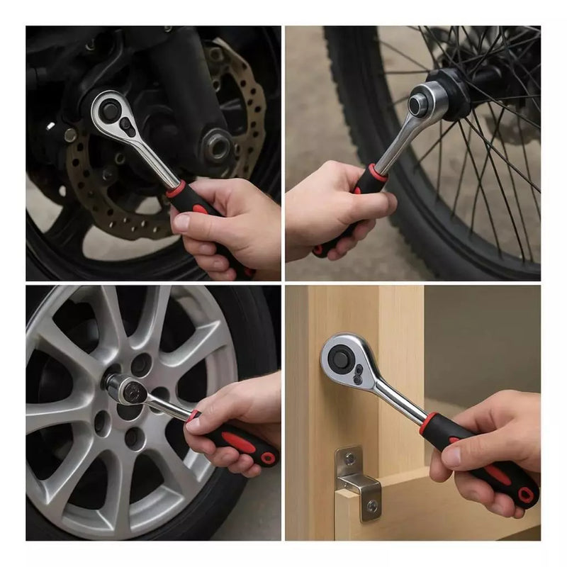 46 Peças Jogo De Chave Catraca Caixa De Ferramentas Completa Reversível Soquetes Maleta